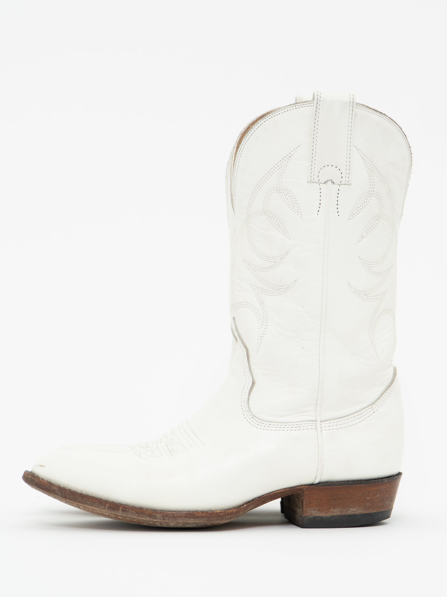 Vintage x BILTRITE White Leather Cowboy Boots (8, 8.5W)