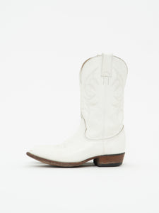 Vintage x BILTRITE White Leather Cowboy Boots (8, 8.5W)