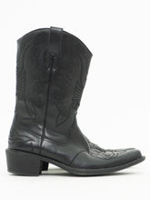 Load image into Gallery viewer, Vintage x Black Embroidered Mid-Height Cowboy Boot (8.5, 9W)