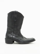 Load image into Gallery viewer, Vintage x Black Embroidered Mid-Height Cowboy Boot (8.5, 9W)