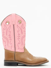 Load image into Gallery viewer, Vintage x Made in India x OLD WEST Tan &amp; Pink leather Cowboy Boots (6-6.5)