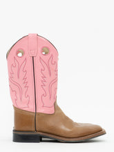 Load image into Gallery viewer, Vintage x Made in India x OLD WEST Tan &amp; Pink leather Cowboy Boots (6-6.5)