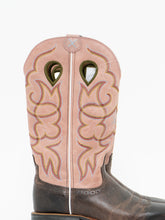 Load image into Gallery viewer, TWISTED x Brown &amp; Pink Suede Embroidered Cowboy Boots (9, 9.5W)