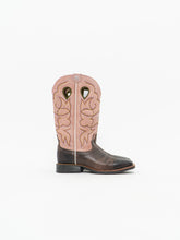 Load image into Gallery viewer, TWISTED x Brown &amp; Pink Suede Embroidered Cowboy Boots (9, 9.5W)