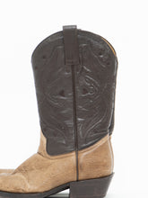 Load image into Gallery viewer, Vintage x Made in USA x African Two-Tone Brown Leather Heart Cowboy Boots (6.5-7)