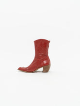 Load image into Gallery viewer, Vintage x Made in Italy x CRSBO Red Leather Cowboy Boot (8, 8.5)