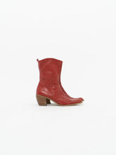 Load image into Gallery viewer, Vintage x Made in Italy x CRSBO Red Leather Cowboy Boot (8, 8.5)