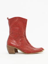 Load image into Gallery viewer, Vintage x Made in Italy x CRSBO Red Leather Cowboy Boot (8, 8.5)