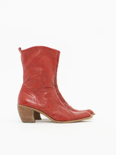 Load image into Gallery viewer, Vintage x Made in Italy x CRSBO Red Leather Cowboy Boot (8, 8.5)