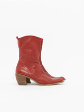 Load image into Gallery viewer, Vintage x Made in Italy x CRSBO Red Leather Cowboy Boot (8, 8.5)