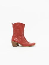 Load image into Gallery viewer, Vintage x Made in Italy x CRSBO Red Leather Cowboy Boot (8, 8.5)