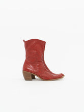 Load image into Gallery viewer, Vintage x Made in Italy x CRSBO Red Leather Cowboy Boot (8, 8.5)