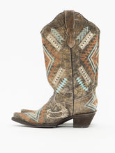 Load image into Gallery viewer, Vintage x CORRAL Faded Embroidered Arrow Cowboy Boot (6.5-7)