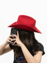 Load image into Gallery viewer, Vintage x Red Wool Cowboy Hat