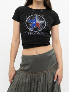 Vintage x Texas Bedazzled Baby Tee (XS, S)