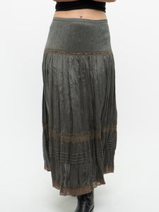 Vintage x Sage Green Bohemian Midi Skirt (M, L)