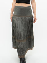 Load image into Gallery viewer, Vintage x Sage Green Bohemian Midi Skirt (M, L)