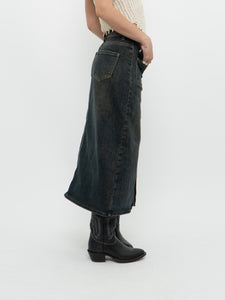 Modern x Faded Denim Stretchy Midi Skirt (S)