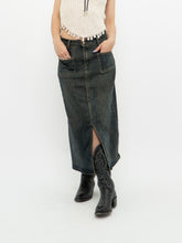 Load image into Gallery viewer, Modern x Faded Denim Stretchy Midi Skirt (S)