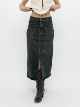 Load image into Gallery viewer, Modern x Faded Denim Stretchy Midi Skirt (S)