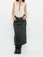 Load image into Gallery viewer, Modern x Faded Denim Stretchy Midi Skirt (S)