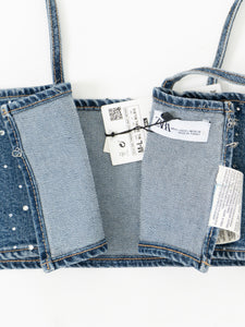 ZARA x Deadstock Rhinestone Denim Top (M)