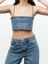 Load image into Gallery viewer, ZARA x Deadstock Rhinestone Denim Top (M)