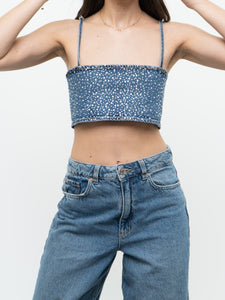 ZARA x Deadstock Rhinestone Denim Top (M)