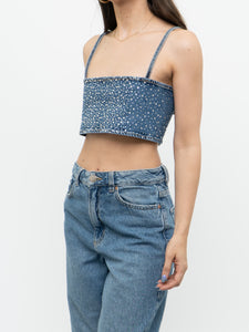 ZARA x Deadstock Rhinestone Denim Top (M)