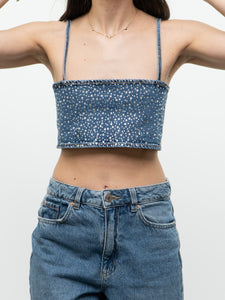 ZARA x Deadstock Rhinestone Denim Top (M)