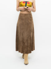 Load image into Gallery viewer, Vintage x Brown Suede Midi Skirt (S, M)