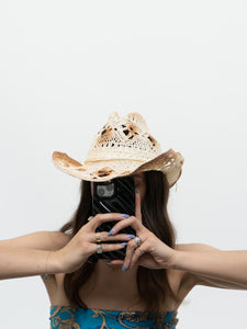 Vintage x Cream, Brown Ombre Straw Cowboy Hat