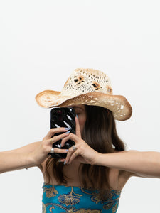 Vintage x Cream, Brown Ombre Straw Cowboy Hat