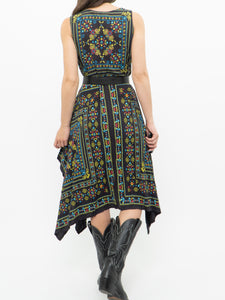 Modern x Black Colourful Paisley Asymmetric Dress (S)