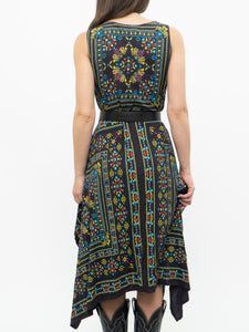 Modern x Black Colourful Paisley Asymmetric Dress (S)