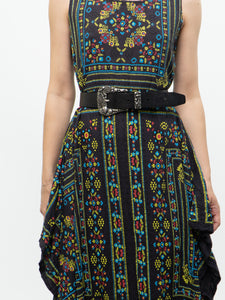 Modern x Black Colourful Paisley Asymmetric Dress (S)