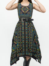 Load image into Gallery viewer, Modern x Black Colourful Paisley Asymmetric Dress (S)