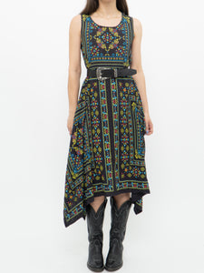 Modern x Black Colourful Paisley Asymmetric Dress (S)