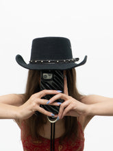 Load image into Gallery viewer, Vintage x Black Wool Belted Cowboy Hat