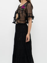 Load image into Gallery viewer, Vintage x Made in USA x Black Sequin Tiered Midi Skirt (M, L)