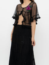 Load image into Gallery viewer, Vintage x Made in USA x Black Sequin Tiered Midi Skirt (M, L)