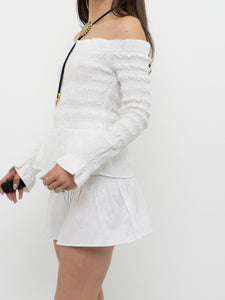 Modern x HM White Cinched Off-Shoulder Set (XS)