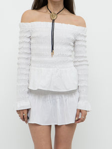 Modern x HM White Cinched Off-Shoulder Set (XS)