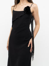 Load image into Gallery viewer, Vintage x Made in Canada x LORI ANN MONTREAL Black Frilly Dress (XS, S)