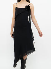 Load image into Gallery viewer, Vintage x Made in Canada x LORI ANN MONTREAL Black Frilly Dress (XS, S)