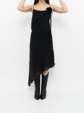 Load image into Gallery viewer, Vintage x Made in Canada x LORI ANN MONTREAL Black Frilly Dress (XS, S)