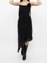 Load image into Gallery viewer, Vintage x Made in Canada x LORI ANN MONTREAL Black Frilly Dress (XS, S)