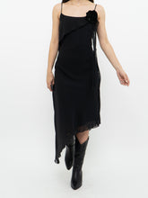 Load image into Gallery viewer, Vintage x Made in Canada x LORI ANN MONTREAL Black Frilly Dress (XS, S)