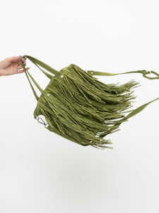 Vintage x Green Suede Fringe Purse