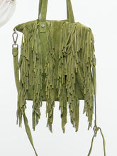 Load image into Gallery viewer, Vintage x Green Suede Fringe Purse